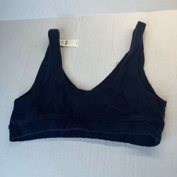 OFFLINE by Aerie Summer Lights Terry Sports Bra Royal Navy Plunge Medium NWT - Picture 5 of 7